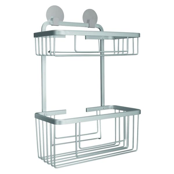Kleine Wolke Double Shower Rack Rectangular Rocco Aluminium