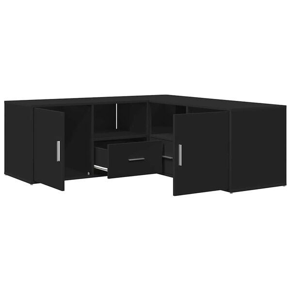 vidaXL Corner Cabinet Black 200x40x45 cm Engineered Wood