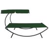 vidaXL Outdoor Lounge Bed with Canopy Green