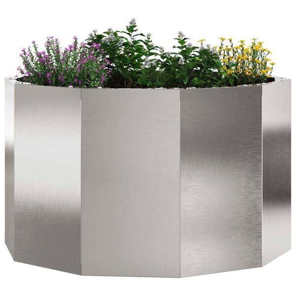 vidaXL Planter Silver 60 x 60 x 35 cm Stainless Steel