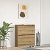 vidaXL Shoe Cabinet Smoked Oak 80x21x87.5 cm Engineered Wood