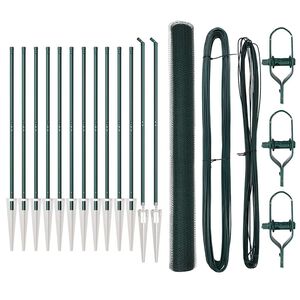 vidaXL Hexagonal Fence with Post 25 x 1.6 m PVC-Coated Steel Green