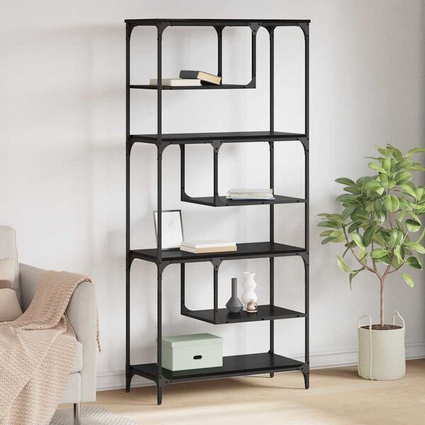 vidaXL Bookcase Black oak Engineered wood
