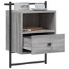 vidaXL Bedside Cabinet Wall-mounted Grey Sonoma 40x30x61 cm Engineered Wood