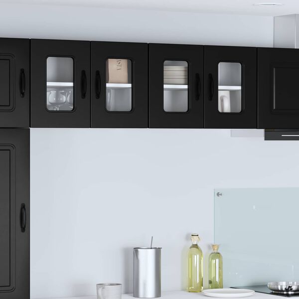 vidaXL Kitchen Cabinet with Storage Kalmar 2 pcs Black 60 x 31 x 40 cm