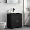 vidaXL Bathroom Cabinet Set with Storage TULUM Black 60 x 34 x 63 cm