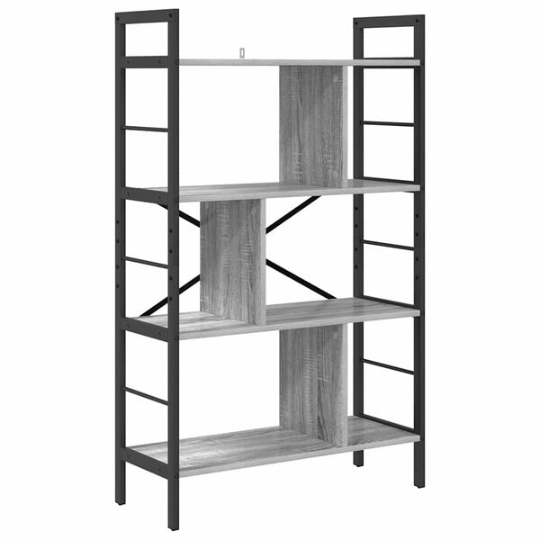 vidaXL Bookshelf Grey Sonoma 75 x 30 x 123.5 cm Engineered Wood