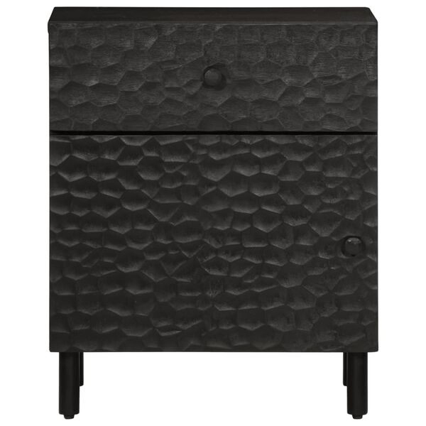 vidaXL Bedside Cabinet Black 50x33x60 cm Solid Wood Mango
