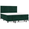 vidaXL Box Spring Bed with Mattress Dark Green 180x200 cm Velvet