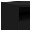 vidaXL Bedside Cabinet with LED Lights Black 40x39x37 cm