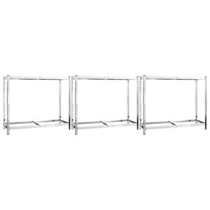 vidaXL 2-Layer Tire Rack 3 pcs Silver 110x40x110 cm Steel