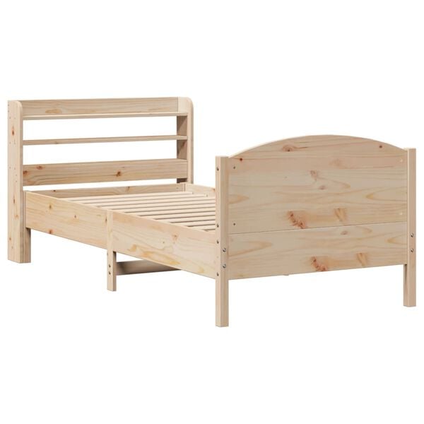 vidaXL Bed Frame without Mattress 75x190 cm Small Single Solid Wood Pine