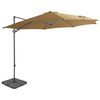 vidaXL Garden Parasol with Portable Base Taupe