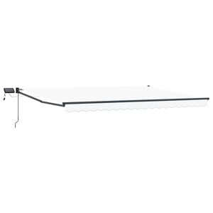 vidaXL Manual Retractable Awning with LEDs White 4 x 2 m
