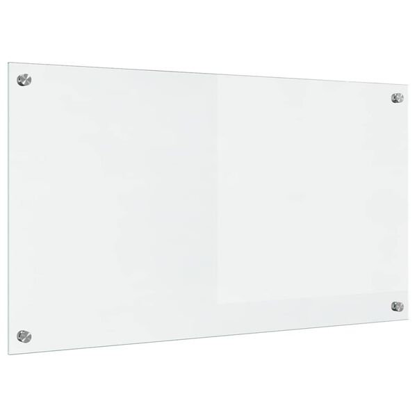 vidaXL Kitchen Backsplash Transparent 90 x 50 cm Tempered Glass
