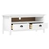 vidaXL TV Cabinet Hill White 110x40x47 cm Solid Pine Wood