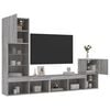 vidaXL 4 Piece TV Wall Units with LED Grey Sonoma Engineered Wood