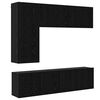 vidaXL TV Wall Unit Wall-mounted 5 pcs Black Oak Engineered Wood