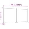 vidaXL 2-Panel Room Divider White 348x180 cm Fabric
