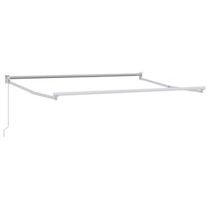vidaXL Manual Retractable Awning Frame White 3 x 2 m Aluminium