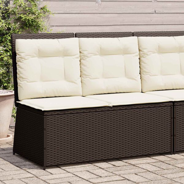 vidaXL Garden Bench Brown Poly Rattan