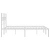 vidaXL Metal Bed Frame without Mattress with Headboard White 135x190cm