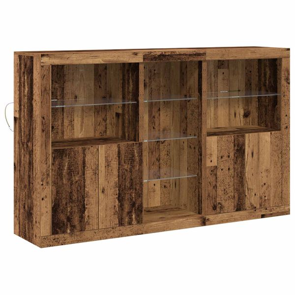 vidaXL LED Sideboard Old Wood 162 x 37 x 100 cm Engineered Wood