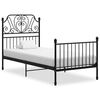 vidaXL Bed Frame without Mattress Black Metal 90x200 cm