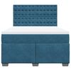 vidaXL Box Spring Bed with Mattress Blue 140x190 cm Velvet