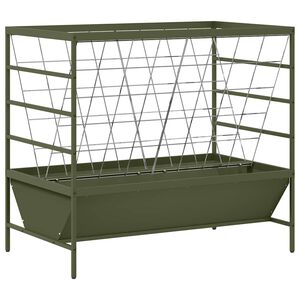 vidaXL Livestock Feeder Olive Green 100 x 60 x 90 cm Cold-Rolled Steel