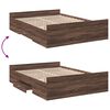 vidaXL Bed Frame with Drawers without Mattress Brown Oak 120x200 cm