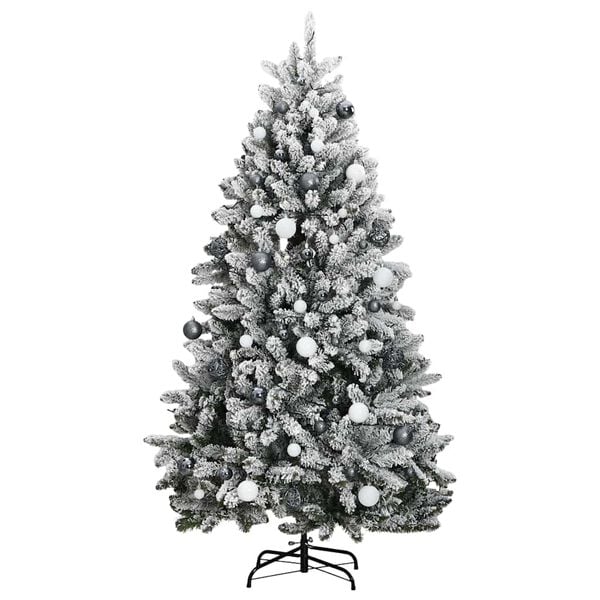 vidaXL Artificial Hinged Christmas Tree 300 LEDs & Ball Set 270 cm