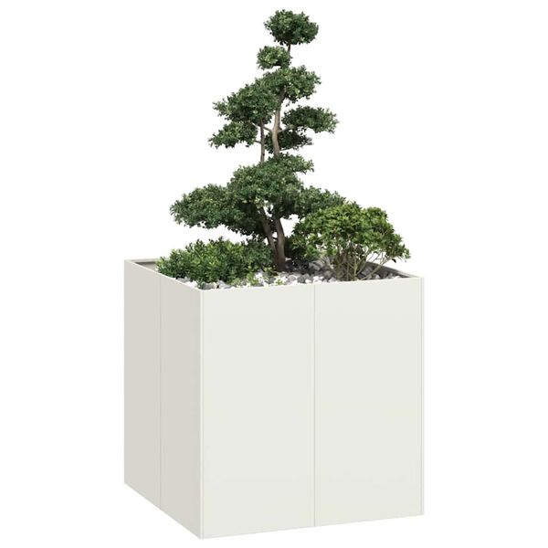 vidaXL Planter White 80x80x80 cm Steel