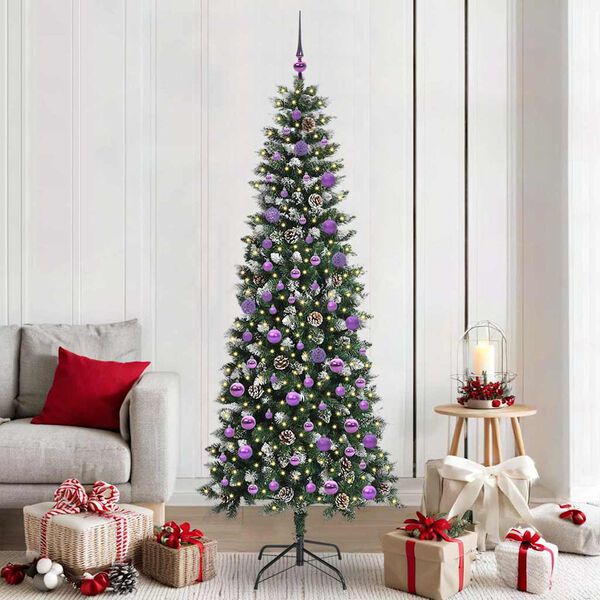 vidaXL Artificial Christmas Tree with 300 LEDs with Stand Green 210 cm