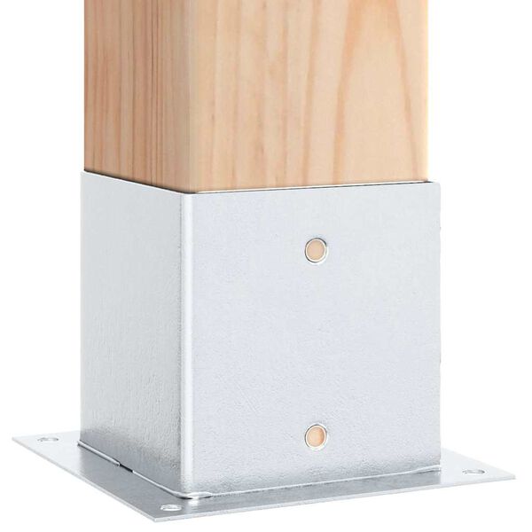 vidaXL Post Bases Square 12 pcs Silver 141x141 mm Galvanised Steel