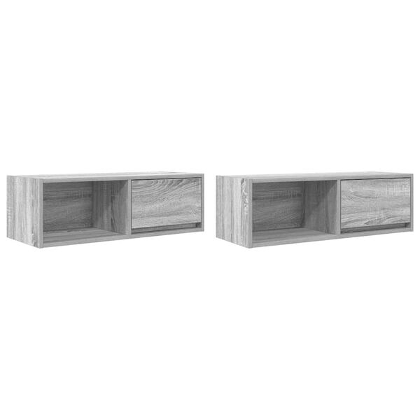 vidaXL TV Cabinets 2 pcs Grey Sonoma 80x31x25.5 cm Engineered Wood