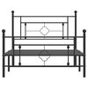 vidaXL Metal Bed Frame without Mattress with Footboard Black 107x203cm