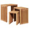 vidaXL Garden Side Table 3 pcs Brown 33 x 44.5 x 51 cm Solid Teak Wood