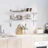 vidaXL 2-Tier Wall Shelf 100x23.5x60 cm Silver Stainless Steel