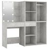 vidaXL LED Dressing Table with 2 Cabinets Concrete Grey Engineered Wood