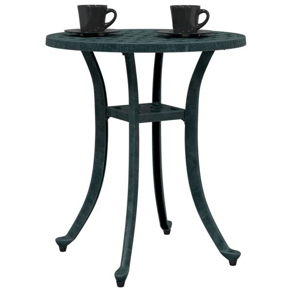 vidaXL Garden Table Green &Oslash;48x53 cm Cast Aluminium