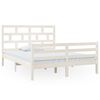 vidaXL Bed Frame without Mattress White Solid Wood King Size