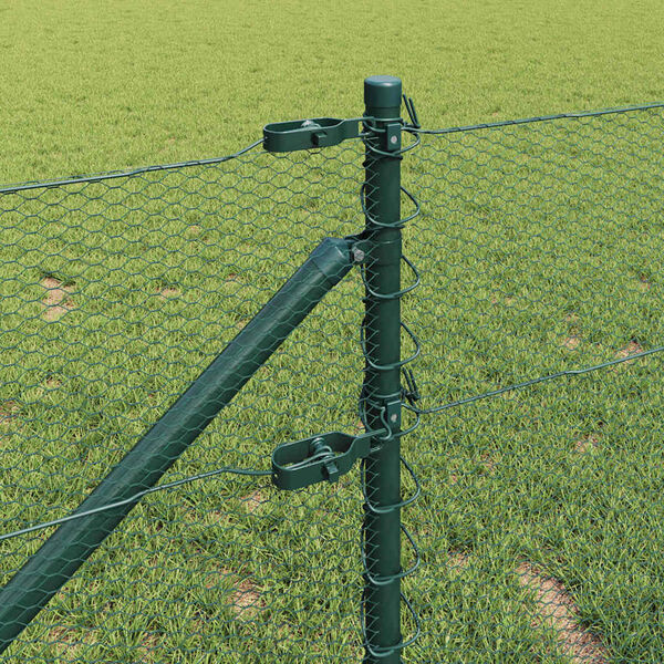 vidaXL Fence Post Green 10 x 0.8 m (13 mm mesh) Steel and PVC