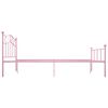 vidaXL Bed Frame without Mattress Pink Metal 160x200 cm