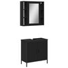 vidaXL 2 Piece Bathroom Furniture Set Black Engineered Wood