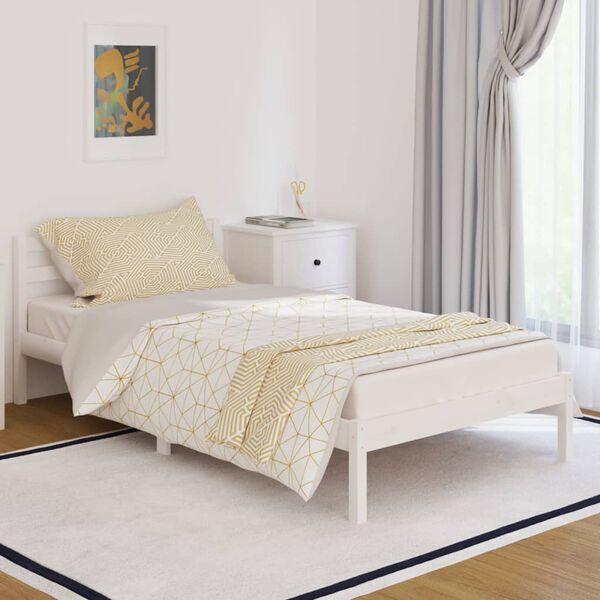 vidaXL Bed Frame without Mattress Solid Wood Pine 100x200cm White