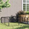 vidaXL Dog Kennel Black 4 m&sup2; Steel