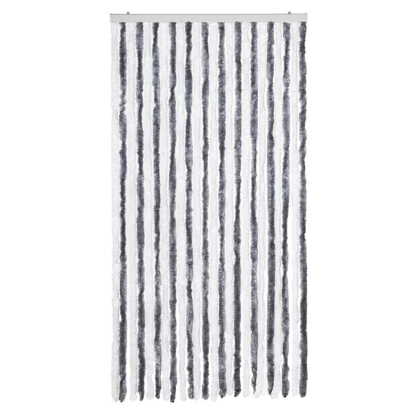 vidaXL Fly Curtain Grey and White 100x200 cm Chenille