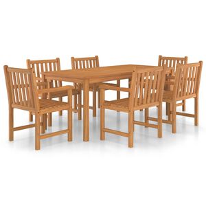 vidaXL 7 Piece Garden Dining Set 180x90 cm Solid Teak Wood