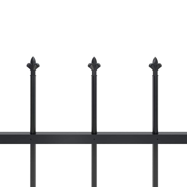 vidaXL Garden Fence with Spear Top Steel 1426x150 cm Black